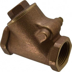 Legend Valve - 1" Bronze Check Valve - Y-Pattern, FNPT x FNPT, 300 WOG - Industrial Tool & Supply