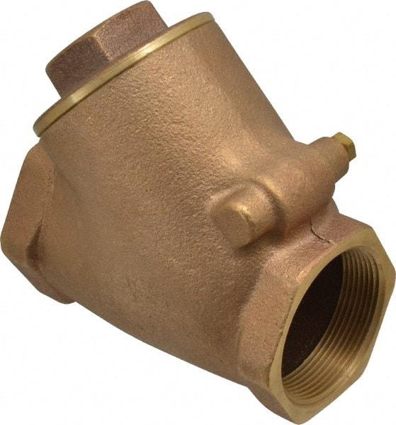 Legend Valve - 2" Bronze Check Valve - Y-Pattern, FNPT x FNPT, 300 WOG - Industrial Tool & Supply