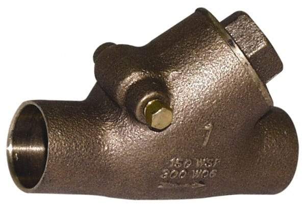Legend Valve - 2" Bronze Check Valve - Y-Pattern, Soldered x Soldered, 300 WOG - Industrial Tool & Supply