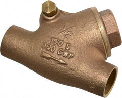 Legend Valve - 1/2" Bronze Check Valve - Y-Pattern, Soldered x Soldered, 300 WOG - Industrial Tool & Supply