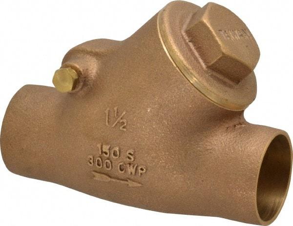 Legend Valve - 1-1/2" Bronze Check Valve - Y-Pattern, Soldered x Soldered, 300 WOG - Industrial Tool & Supply