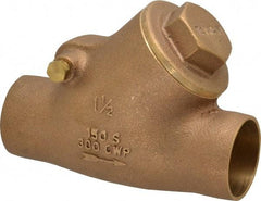 Legend Valve - 1-1/2" Bronze Check Valve - Y-Pattern, Soldered x Soldered, 300 WOG - Industrial Tool & Supply