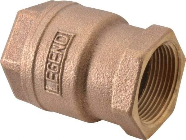 Legend Valve - 1-1/4" Bronze Check Valve - Inline, FNPT x FNPT, 250 WOG - Industrial Tool & Supply