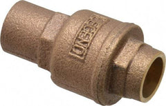 Legend Valve - 1/2" Bronze Check Valve - Inline, Soldered x Soldered, 250 WOG - Industrial Tool & Supply