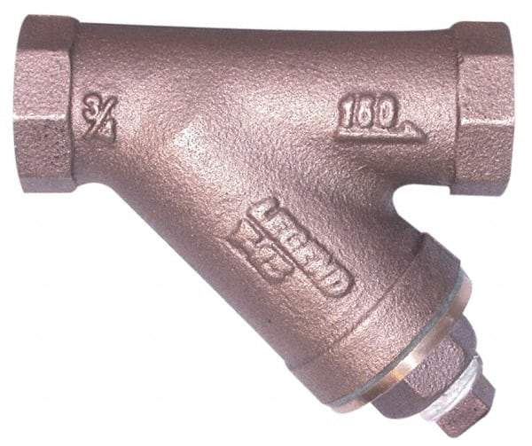 Legend Valve - 2-1/2" Pipe, FNPT Ends, Cast Iron Y-Strainer - 500 psi WOG Rating, 250 psi WSP Rating - Industrial Tool & Supply