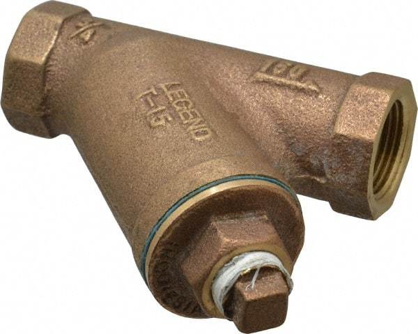 Legend Valve - 3/4" Pipe, FNPT Ends, Bronze Y-Strainer - 300 psi WOG Rating, 150 psi WSP Rating - Industrial Tool & Supply