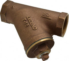 Legend Valve - 1-1/2" Pipe, FNPT Ends, Bronze Y-Strainer - 300 psi WOG Rating, 150 psi WSP Rating - Industrial Tool & Supply