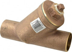 Legend Valve - 1-1/2" Pipe, Solder Ends, Bronze Y-Strainer - 300 psi WOG Rating, 150 psi WSP Rating - Industrial Tool & Supply