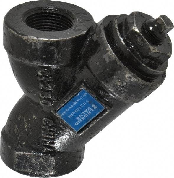 Legend Valve - 1" Pipe, FNPT Ends, Cast Iron Y-Strainer - 500 psi WOG Rating, 250 psi WSP Rating - Industrial Tool & Supply