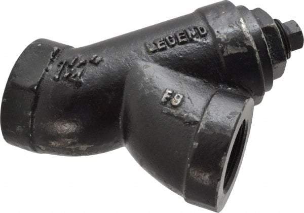 Legend Valve - 1-1/4" Pipe, FNPT Ends, Cast Iron Y-Strainer - 500 psi WOG Rating, 250 psi WSP Rating - Industrial Tool & Supply