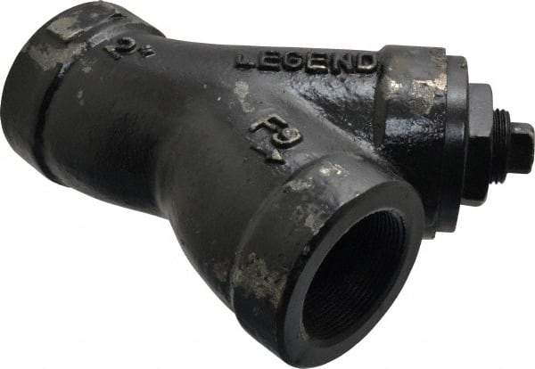 Legend Valve - 2" Pipe, FNPT Ends, Cast Iron Y-Strainer - 500 psi WOG Rating, 250 psi WSP Rating - Industrial Tool & Supply