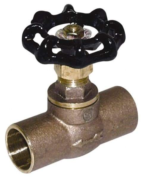 Legend Valve - 1/2" Pipe, 125 psi WOG Rating, Lead Free Brass, Stop Valve - Handwheel Handle, C x C Sweat End Connections - Industrial Tool & Supply
