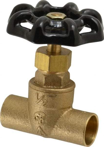 Legend Valve - 1/2" Pipe, 125 psi WOG Rating, Brass, Stop Valve - Handwheel Handle, Soldered x Soldered End Connections - Industrial Tool & Supply