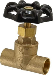 Legend Valve - 1/2" Pipe, 125 psi WOG Rating, Brass, Stop Valve - Handwheel Handle, Soldered x Soldered End Connections - Industrial Tool & Supply