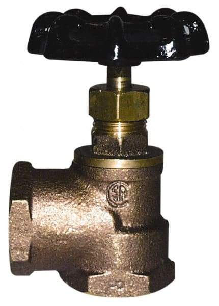 Legend Valve - 3/4" Pipe, 125 psi WOG Rating, Lead Free Brass Angle, Stop Valve - Handwheel Handle, FNPT x FNPT End Connections - Industrial Tool & Supply