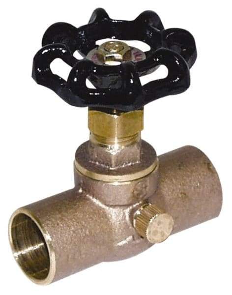 Legend Valve - 1/2" Pipe, 125 psi WOG Rating, Lead Free Brass Stop & Waste Valve - Handwheel Handle, C x C Sweat End Connections - Industrial Tool & Supply