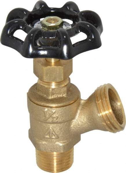 Legend Valve - 1/2 Inch Pipe, Brass, MNPT x GHT End Connection, Boiler Drain Valve - 125 psi WOG Rating, Handwheel Handle - Industrial Tool & Supply
