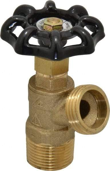 Legend Valve - 3/4 Inch Pipe, Brass, MNPT x GHT End Connection, Boiler Drain Valve - 125 psi WOG Rating, Handwheel Handle - Industrial Tool & Supply