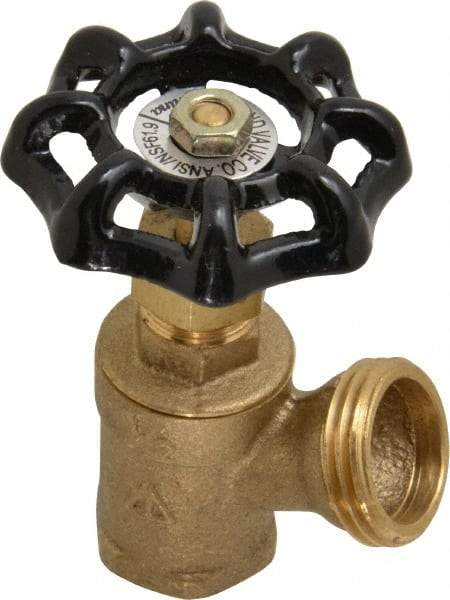 Legend Valve - 1/2 Inch Pipe, Brass, FNPT x GHT End Connection, Boiler Drain Valve - 125 psi WOG Rating, Handwheel Handle - Industrial Tool & Supply