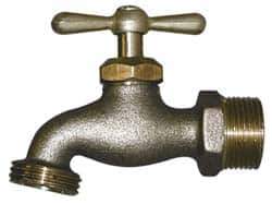 Legend Valve - 1/2" Pipe, 125 psi WOG Rating, Lead Free Brass Hose Bibb, Stop Valve - Tee Handle, MNPT x MGHT End Connections - Industrial Tool & Supply
