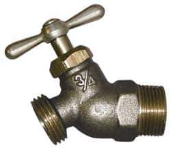 Legend Valve - 1/2" Pipe, 125 psi WOG Rating, Lead Free Brass Hose Bibb, Stop Valve - Tee Handle, FNPT x GHT End Connections - Industrial Tool & Supply