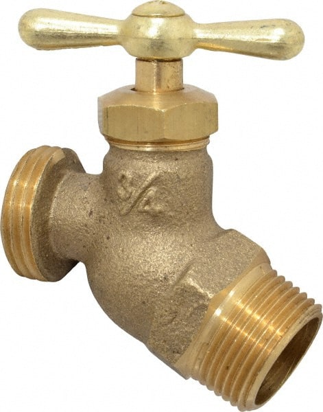 Legend Valve - 3/4" Pipe, 125 psi WOG Rating, Brass Hose Bibb, Stop Valve - Industrial Tool & Supply