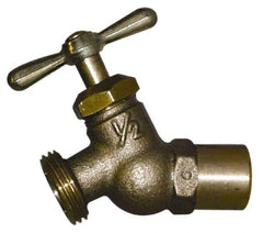 Legend Valve - 1/2" Pipe, 125 psi WOG Rating, Lead Free Brass Hose Bibb, Stop Valve - Tee Handle, MSWT x GHT End Connections - Industrial Tool & Supply
