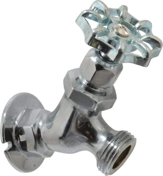 Legend Valve - 1/2" Pipe, Chrome Plated Brass Sillcock - Handwheel Handle, FNPT x GHT End Connections, 125 psi WOG Rating - Industrial Tool & Supply