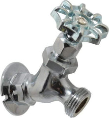 Legend Valve - 1/2" Pipe, Chrome Plated Brass Sillcock - Handwheel Handle, FNPT x GHT End Connections, 125 psi WOG Rating - Industrial Tool & Supply