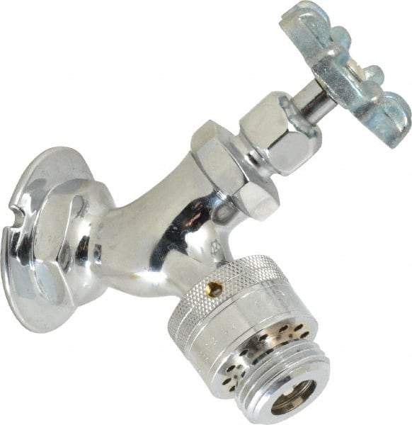 Legend Valve - 3/4" Pipe, Chrome Plated Brass Sillcock with Vacuum Breaker - Handwheel Handle, FNPT x GHT End Connections, 125 psi WOG Rating - Industrial Tool & Supply