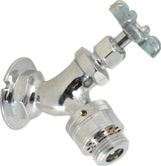 Legend Valve - 3/4" Pipe, Chrome Plated Brass Sillcock with Vacuum Breaker - Handwheel Handle, FNPT x GHT End Connections, 125 psi WOG Rating - Industrial Tool & Supply