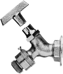 Legend Valve - 1/2" Pipe, Chrome Plated Brass Sillcock with Vacuum Breaker - Loosekey Handle, FNPT x GHT End Connections, 125 psi WOG Rating - Industrial Tool & Supply