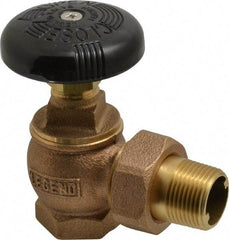 Legend Valve - 3/4" Pipe, 60 psi WOG Rating, FNPT x Male Union End Connections, Handwheel Steam Angle Radiator Valve - 15 psi Steam Pressure Rating, Bronze - Industrial Tool & Supply