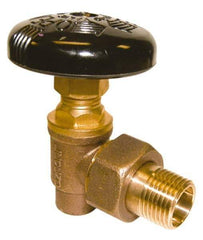 Legend Valve - 3/4" Pipe, 60 psi WOG Rating, Soldered x Male Union End Connections, Handwheel Hot Water Angle Radiator Valve - 125 psi Steam Pressure Rating, Bronze - Industrial Tool & Supply