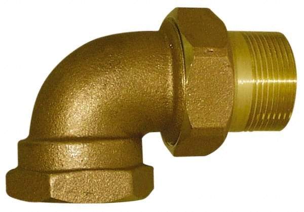 Legend Valve - 1/2" Pipe, 60 psi WOG Rating, FNPT x Male Union End Connections, Union Elbow Radiator Valve - 15 psi Steam Pressure Rating, Bronze - Industrial Tool & Supply