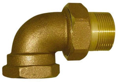 Legend Valve - 1/2" Pipe, 60 psi WOG Rating, FNPT x Male Union End Connections, Union Elbow Radiator Valve - 15 psi Steam Pressure Rating, Bronze - Industrial Tool & Supply
