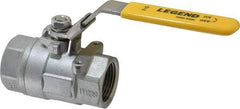 Legend Valve - 1" Pipe, Large Port, Stainless Steel Standard Ball Valve - 2 Piece, Inline - One Way Flow, FNPT x FNPT Ends, Locking Lever Handle, 2,000 WOG, 150 WSP - Industrial Tool & Supply