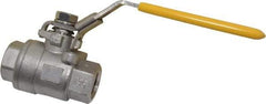 Legend Valve - 1/2" Pipe, Full Port, Carbon Steel Standard Ball Valve - 2 Piece, Inline - One Way Flow, FNPT x FNPT Ends, Locking Lever Handle, 1,000 WOG, 150 WSP - Industrial Tool & Supply