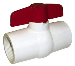 Legend Valve - 2-1/2" Pipe, Full Port, PVC Miniature Ball Valve - Inline - One Way Flow, FNPT x FNPT Ends, Tee Handle, 150 WOG - Industrial Tool & Supply