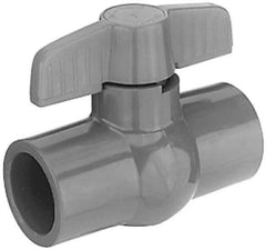 Legend Valve - 1-1/4" Pipe, Full Port, PVC Miniature Ball Valve - Inline - One Way Flow, Solvent x Solvent Ends, Tee Handle, 150 WOG - Industrial Tool & Supply
