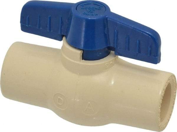 Legend Valve - 1/2" Pipe, Large Port, CPVC Miniature Ball Valve - Inline - One Way Flow, Solvent x Solvent Ends, Tee Handle, 150 WOG - Industrial Tool & Supply