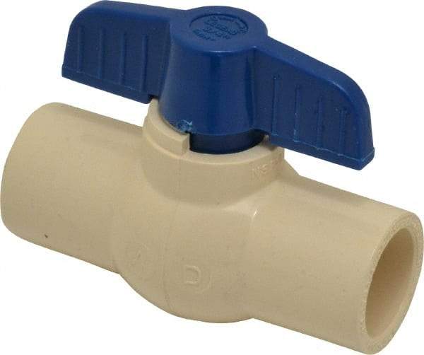 Legend Valve - 3/4" Pipe, Large Port, CPVC Miniature Ball Valve - Inline - One Way Flow, Solvent x Solvent Ends, Tee Handle, 150 WOG - Industrial Tool & Supply