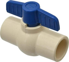 Legend Valve - 1" Pipe, Large Port, CPVC Miniature Ball Valve - Inline - One Way Flow, Solvent x Solvent Ends, Tee Handle, 150 WOG - Industrial Tool & Supply