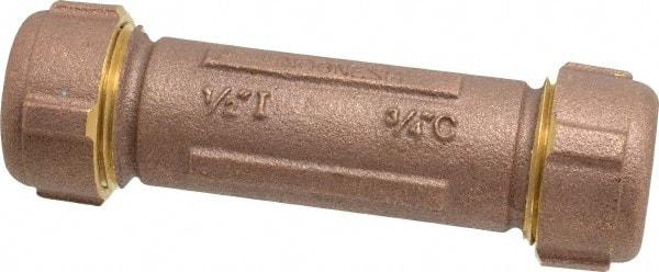 Legend Valve - 1/2" Pipe, 3/4" Copper Tube, Brass Compression Pipe Coupling - 125 psi WOG Rating - Industrial Tool & Supply