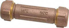 Legend Valve - 1/2" Pipe, 3/4" Copper Tube, Brass Compression Pipe Coupling - 125 psi WOG Rating - Industrial Tool & Supply