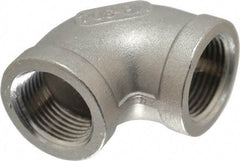 Merit Brass - 3/4" Grade 304 Stainless Steel Pipe 90° Elbow - FNPT x FNPT End Connections, 150 psi - Industrial Tool & Supply