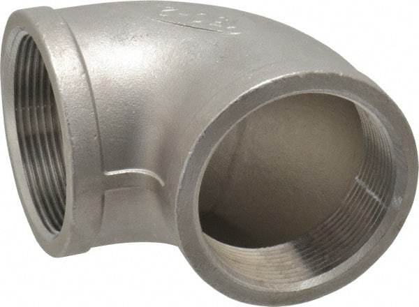 Merit Brass - 2" Grade 304 Stainless Steel Pipe 90° Elbow - FNPT x FNPT End Connections, 150 psi - Industrial Tool & Supply