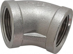 Merit Brass - 1" Grade 304 Stainless Steel Pipe 45° Elbow - FNPT x FNPT End Connections, 150 psi - Industrial Tool & Supply