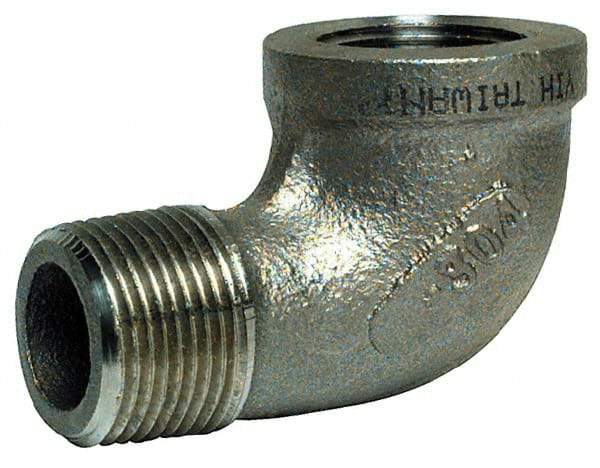 Merit Brass - 3" Grade 316 Stainless Steel Pipe 90° Elbow - FNPT x MNPT End Connections, 150 psi - Industrial Tool & Supply