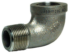 Merit Brass - 3" Grade 316 Stainless Steel Pipe 90° Elbow - FNPT x MNPT End Connections, 150 psi - Industrial Tool & Supply